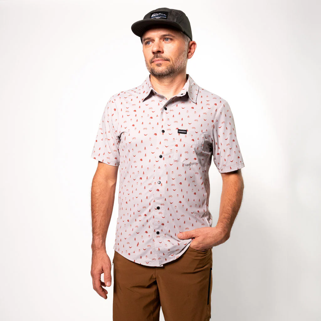Men's Short Sleeve Catalyst Mountain Bike Button-Down Shirt | SALE - Image 7